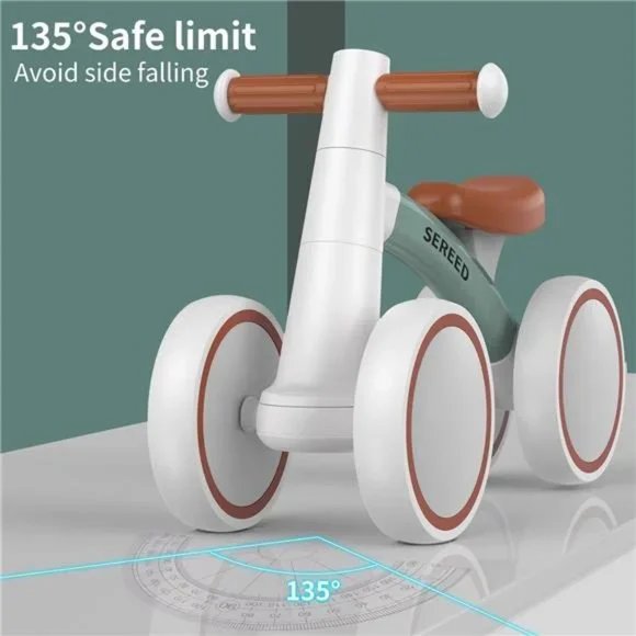 SEREED Baby Balance Bike for 1 Year Old ,Toddler Balance Bike, 4 Wheels